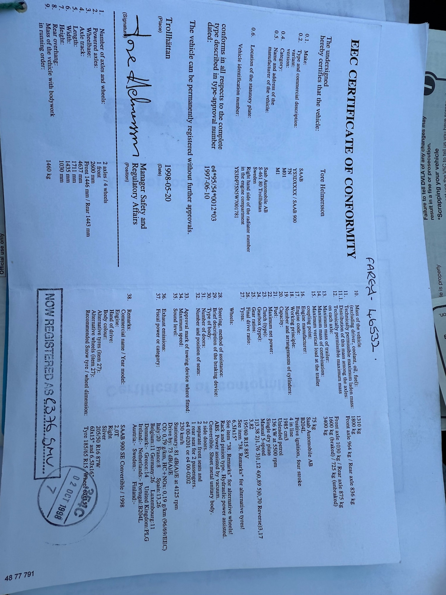 Used Saab 900 1998 for sale - 73979566: Photo 35