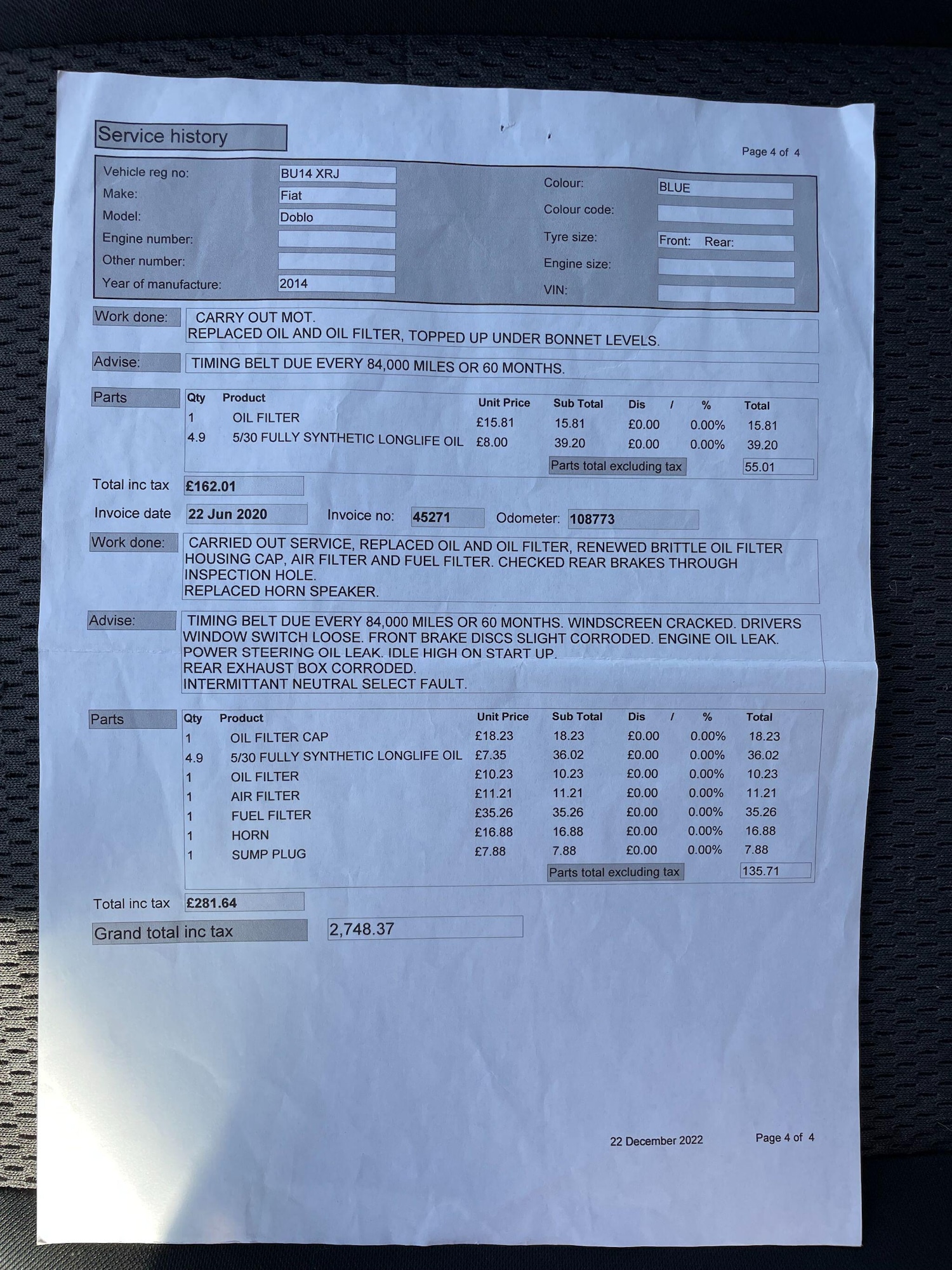 Used Fiat Doblo 2014 for sale - 76688759: Photo 41