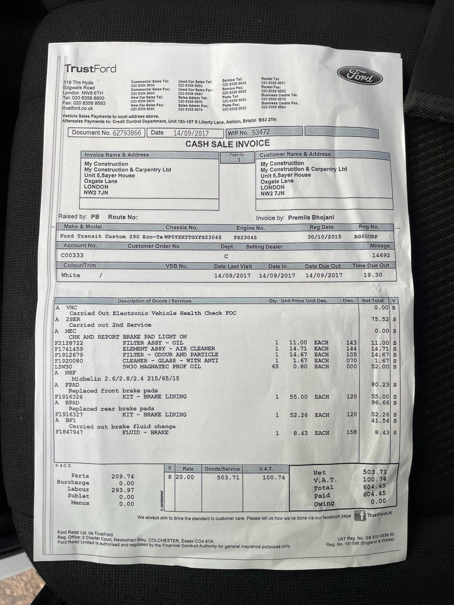 Used Ford Transit Custom 2015 for sale - 77351465: Photo 41