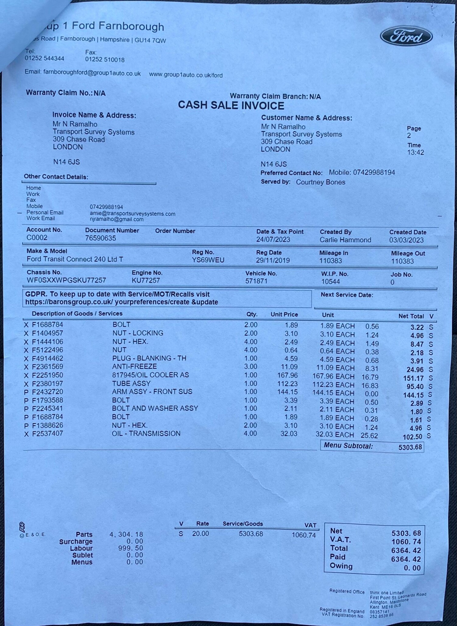 Used Ford Transit Connect 2019 for sale - 76646102: Photo 57