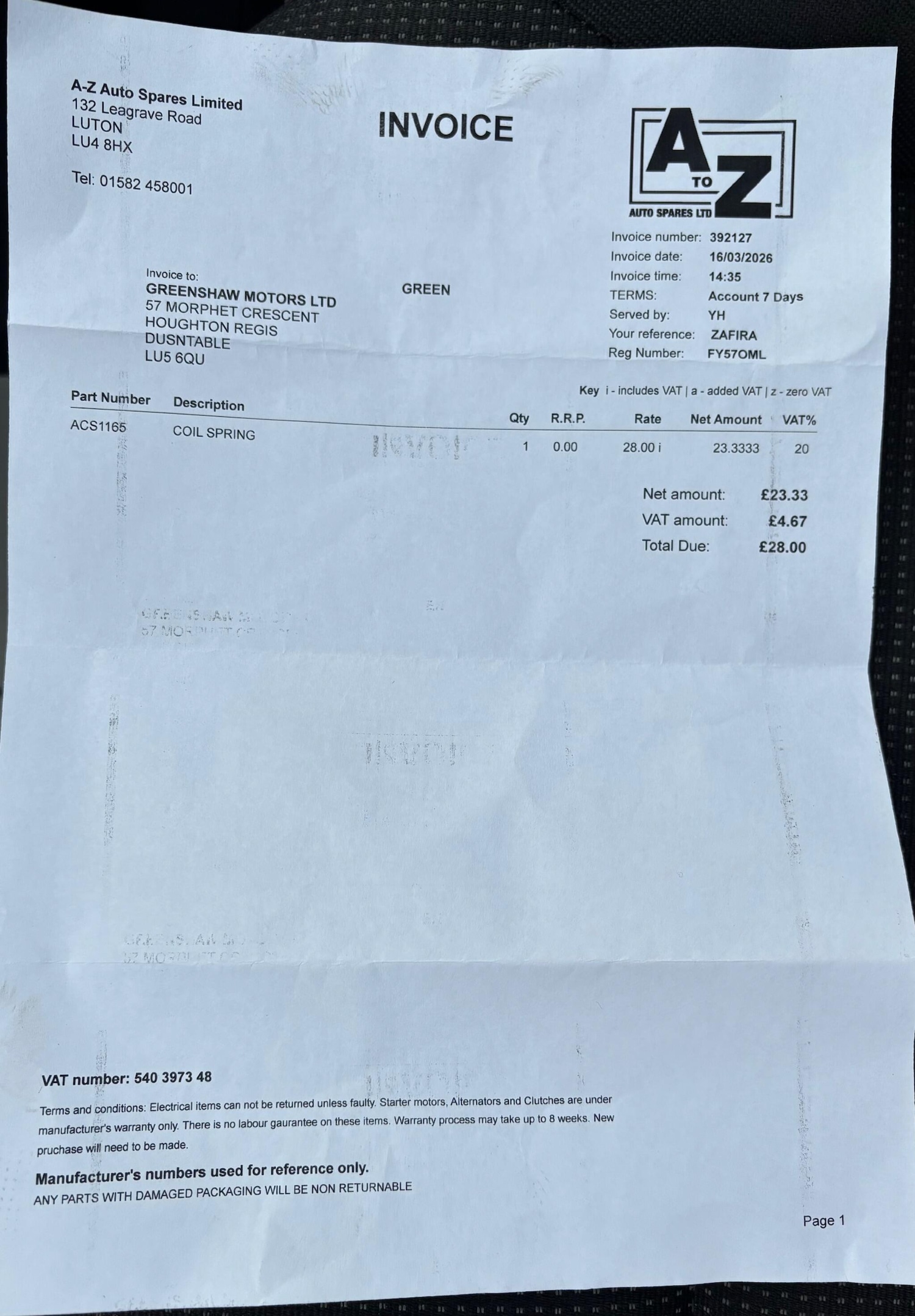 Used Vauxhall Zafira 2007 for sale - 78141398: Photo 40