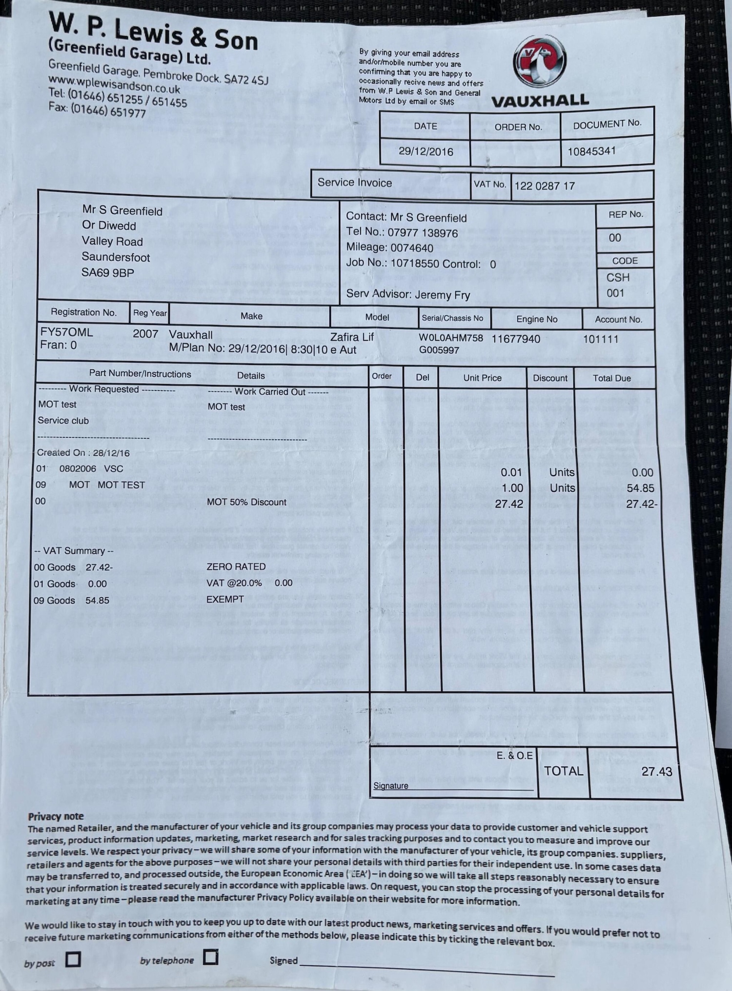 Used Vauxhall Zafira 2007 for sale - 78141398: Photo 48