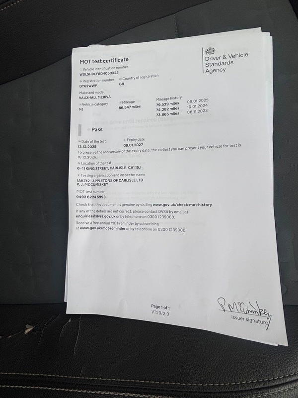 Used Vauxhall Meriva 2012 for sale - 76934983: Photo 16