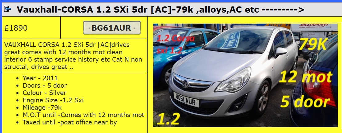 Used Vauxhall Corsa 2011 for sale - 76353387: Photo 1