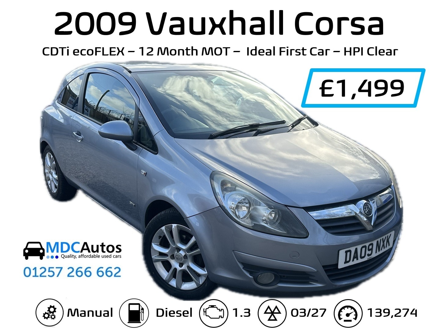 Used Vauxhall Corsa 2009 for sale - 77833555: Photo 13