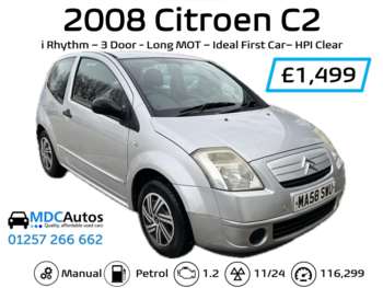2008 (58) - Citroen C2 1.1i Rhythm 3dr, LONG MOT, IDEAL FIRST CAR, HPI CLEAR, EW CD RCL