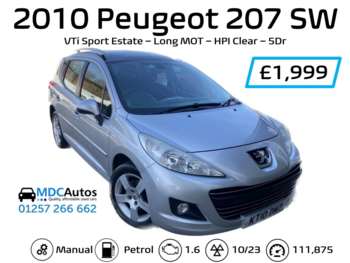 Used Peugeot 207 sw 1.6 HDi Allure Euro 5 5dr 2012 5dr Manual (FD12ORZ)