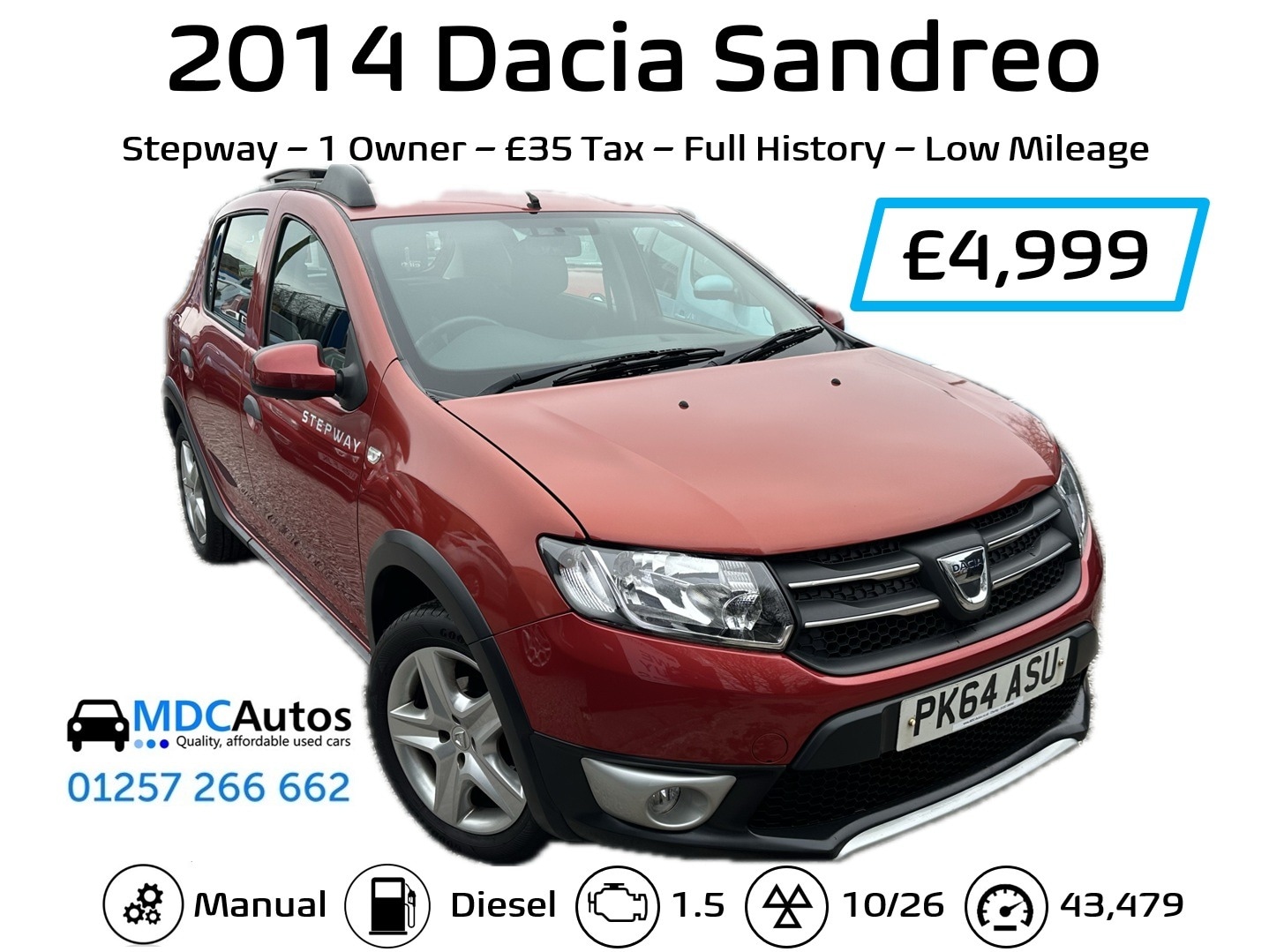 Used Dacia Sandero Stepway 2014 for sale - 77326491: Photo 14