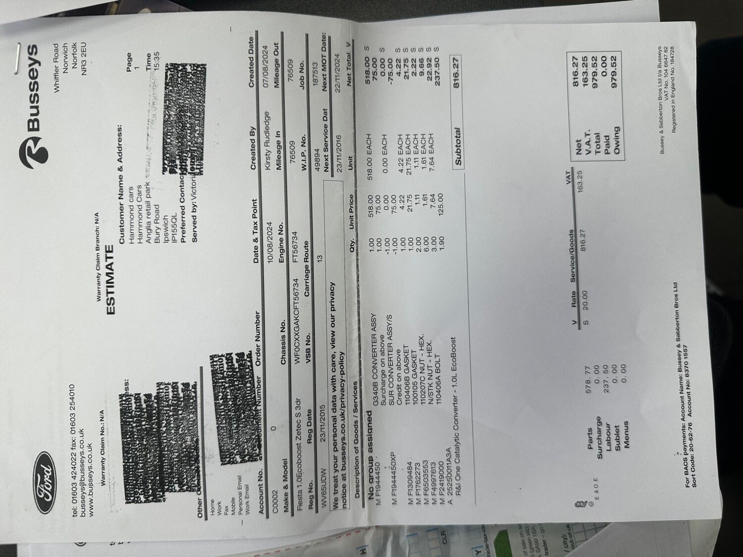 Used Ford Fiesta 2015 for sale - 78019629: Photo 6