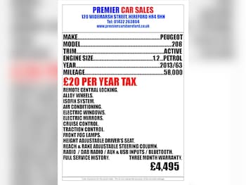Used Peugeot 208 2013 for sale - 75909142: Photo