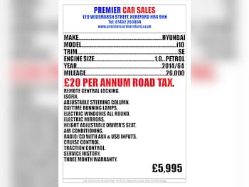 Used Hyundai i10 2014 for sale - 76116694: Photo