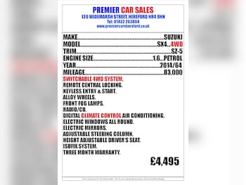 Used Suzuki SX4 2014 for sale - 76066872: Photo