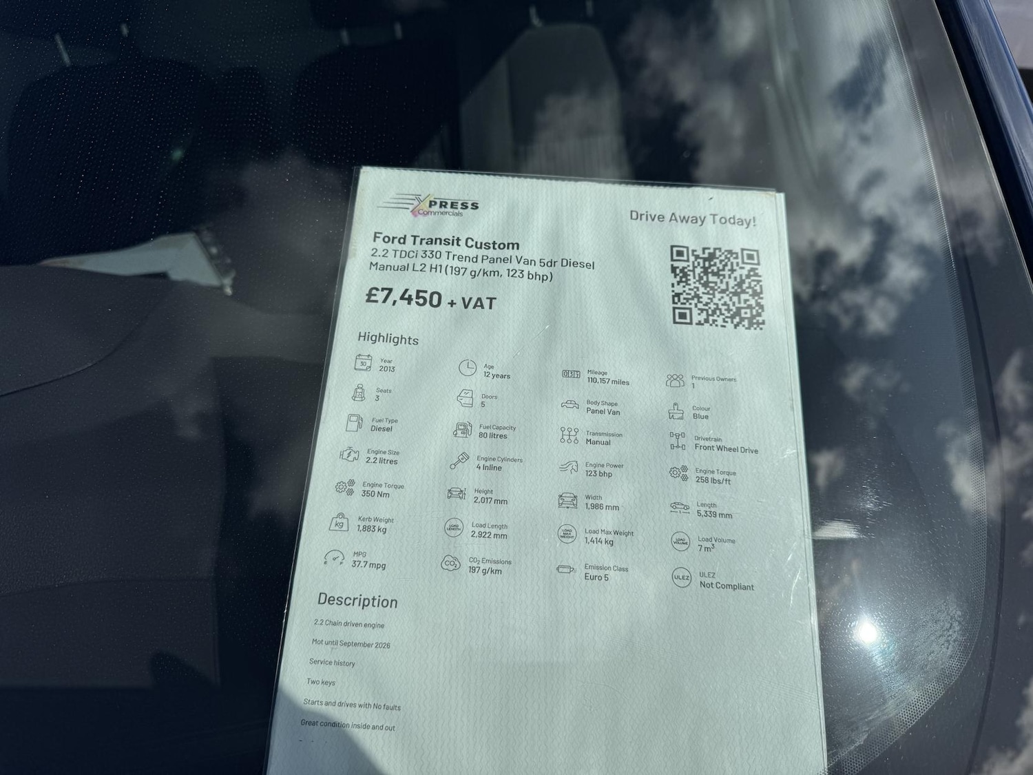 Used Ford Transit Custom 2013 for sale - 77545449: Photo 56