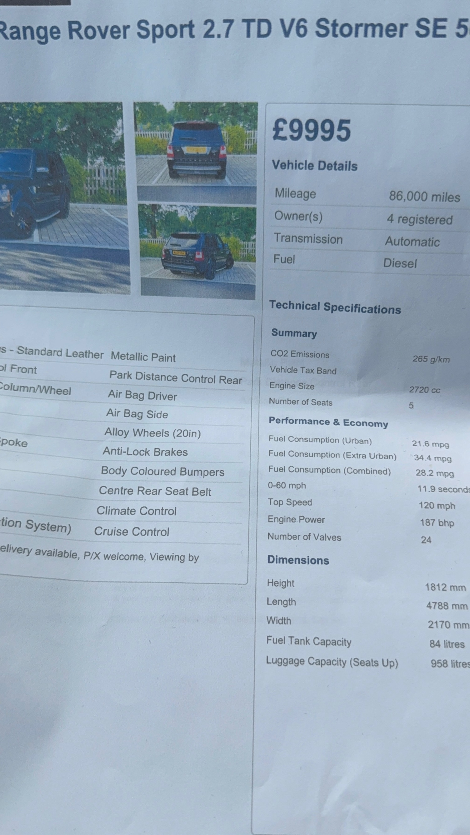 Used Land Rover Range Rover Sport 2009 for sale - 77905674: Photo 16