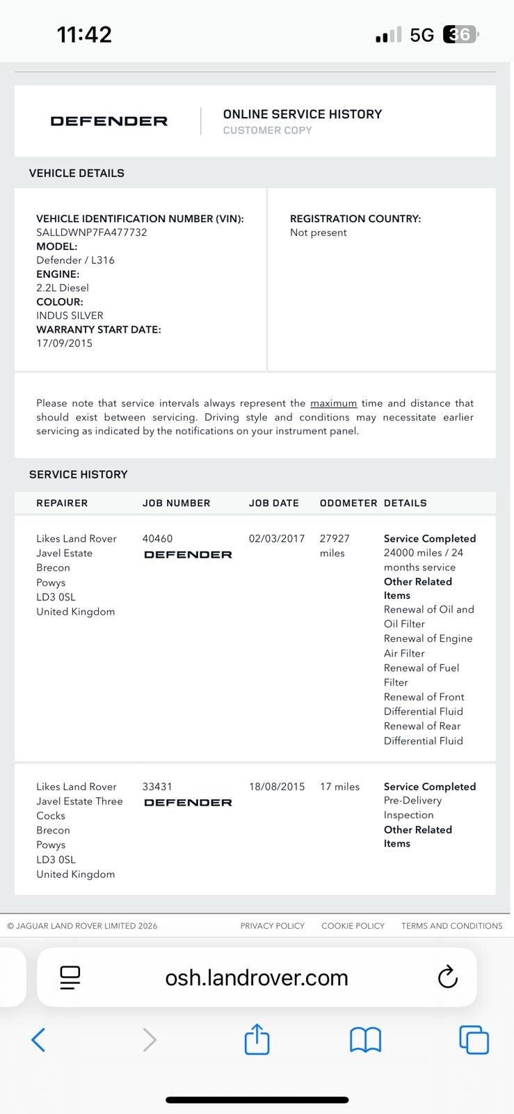 Used Land Rover Defender 2015 for sale - 77446720: Photo 16