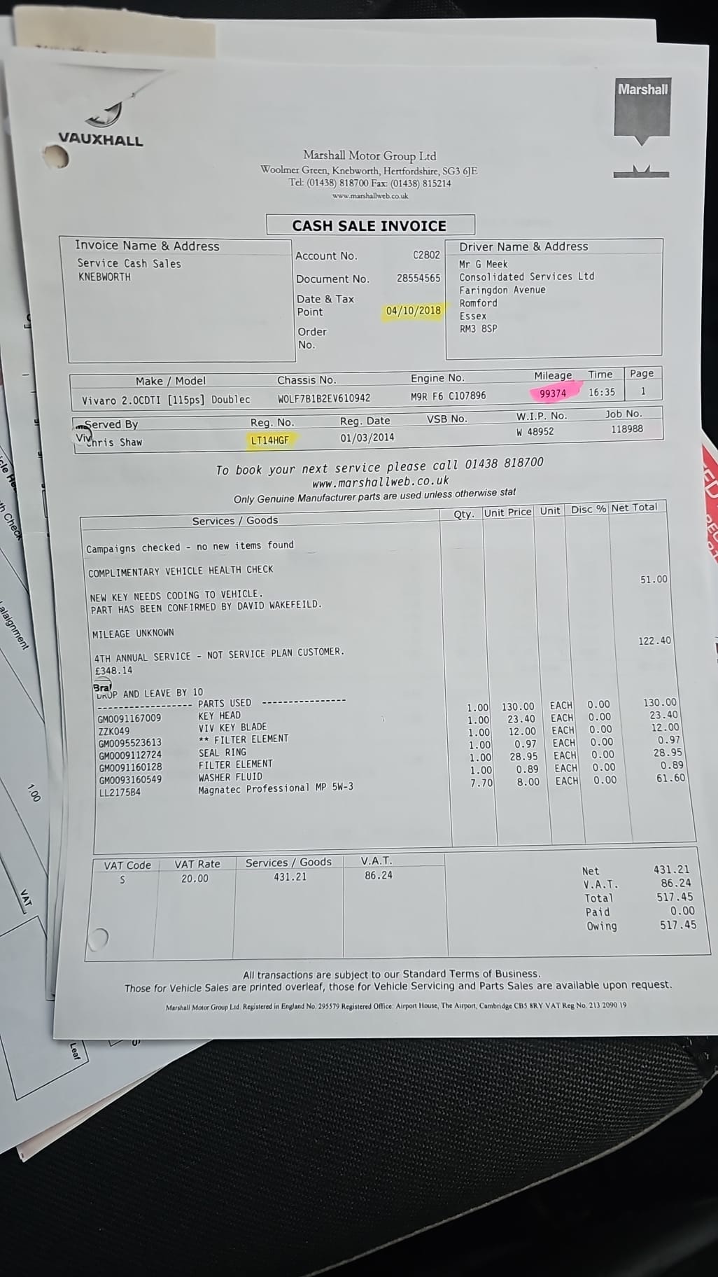 Used Vauxhall Vivaro 2014 for sale - 77636359: Photo 20