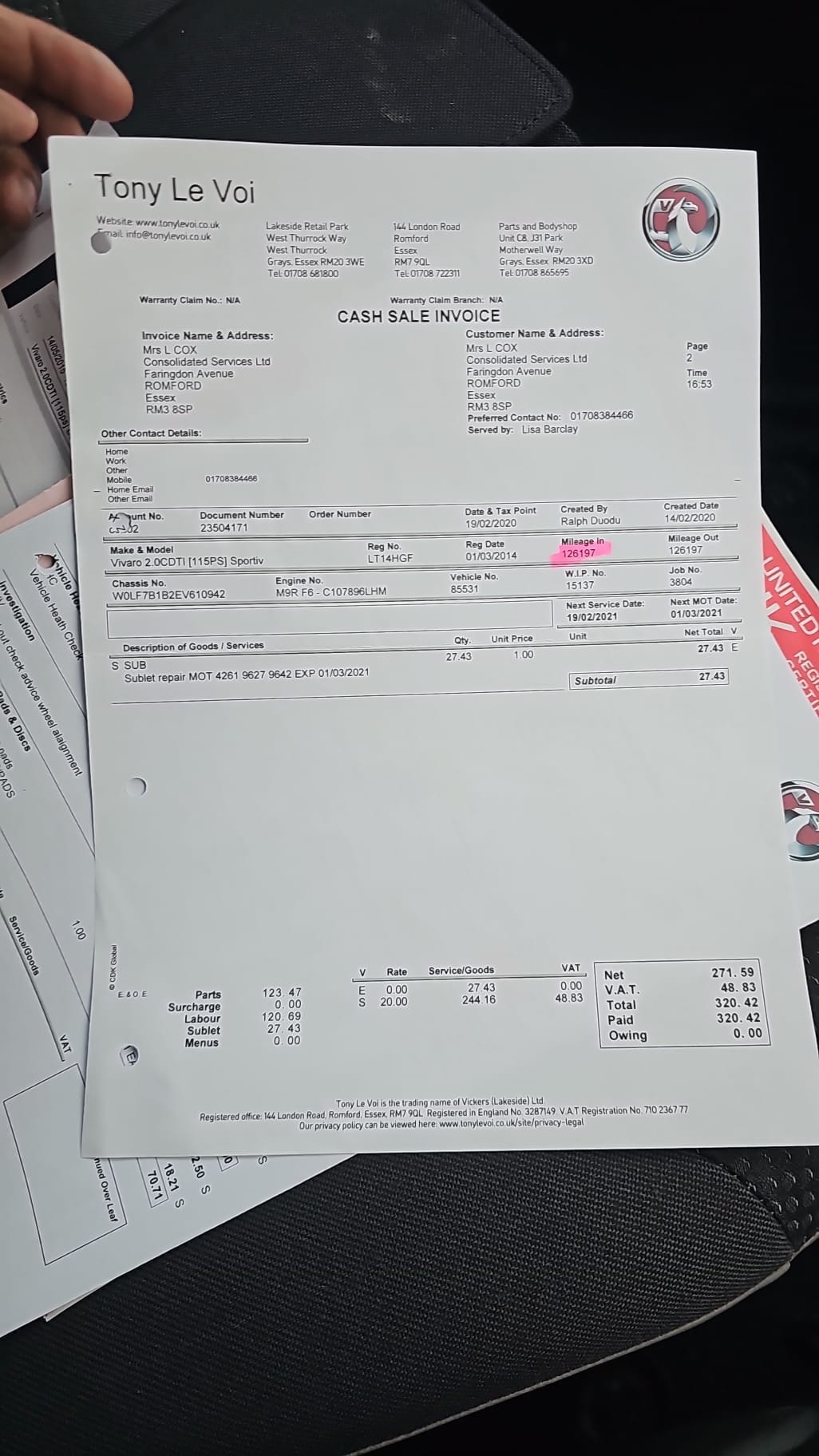 Used Vauxhall Vivaro 2014 for sale - 77636359: Photo 22