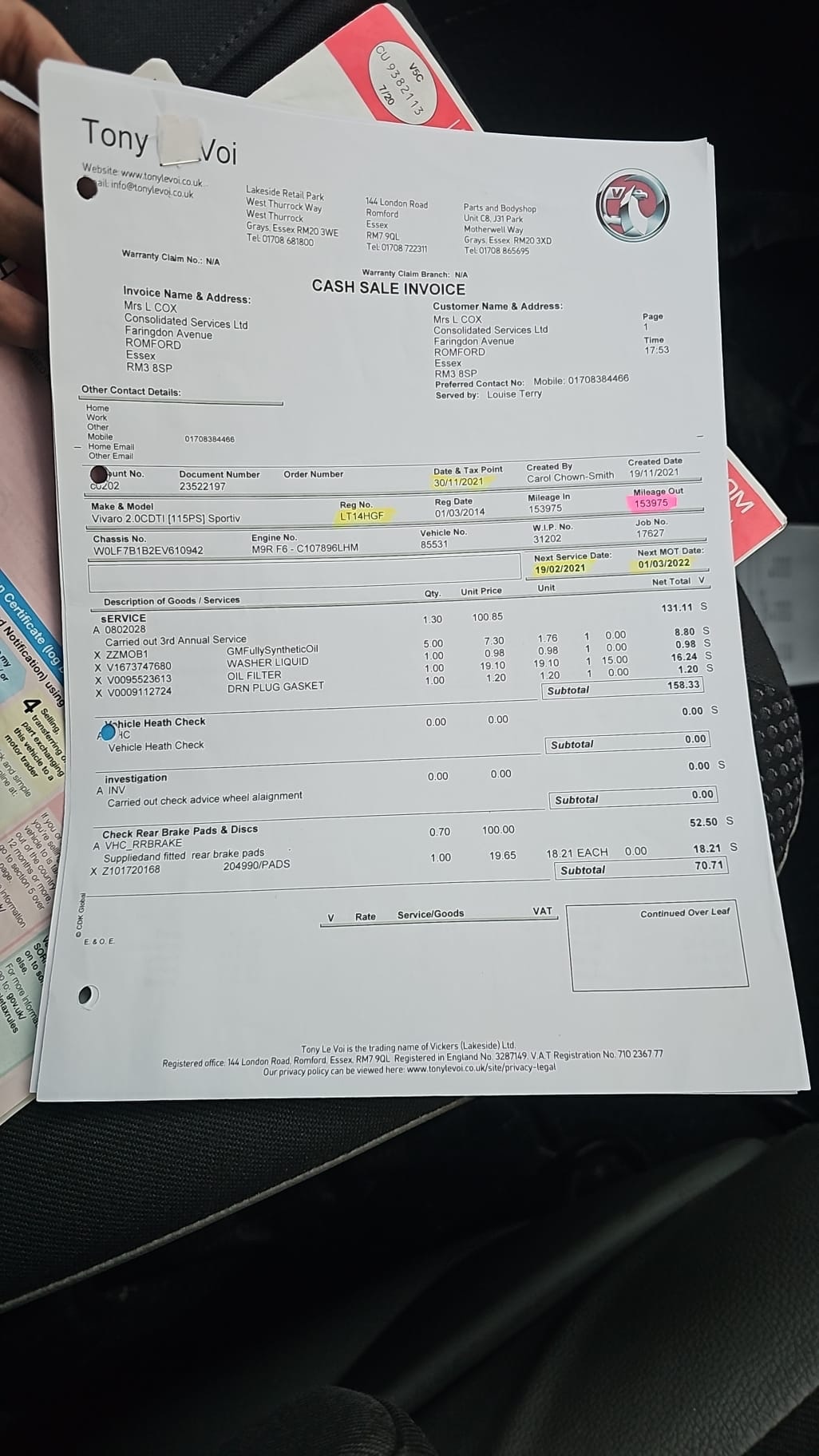 Used Vauxhall Vivaro 2014 for sale - 77636359: Photo 23