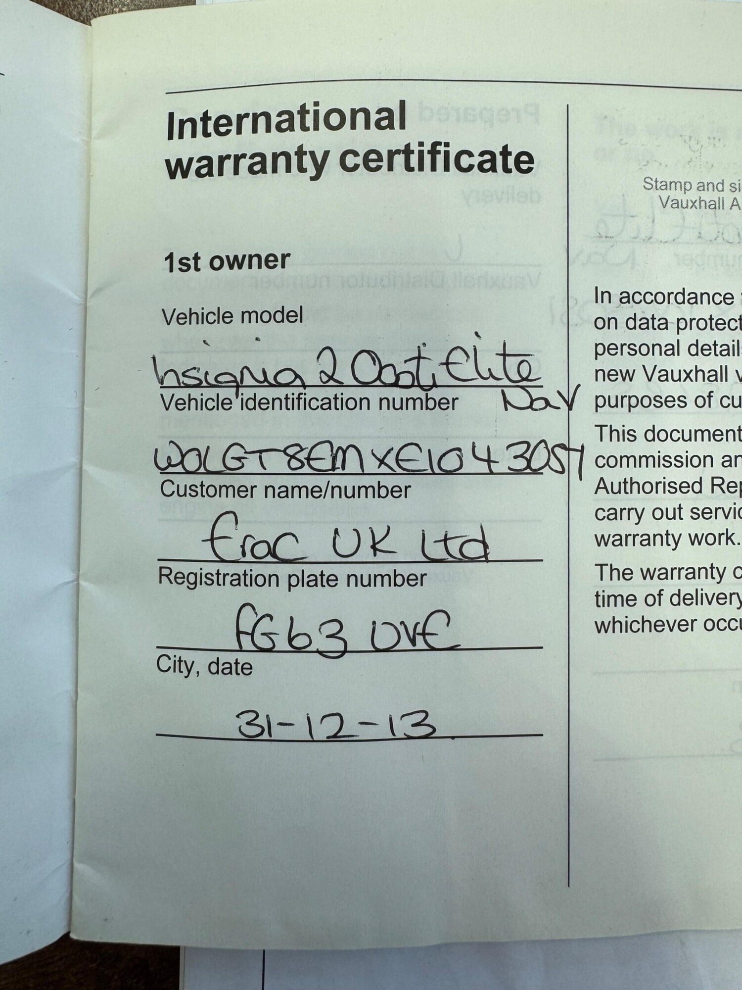 Used Vauxhall Insignia 2013 for sale - 77376712: Photo 61