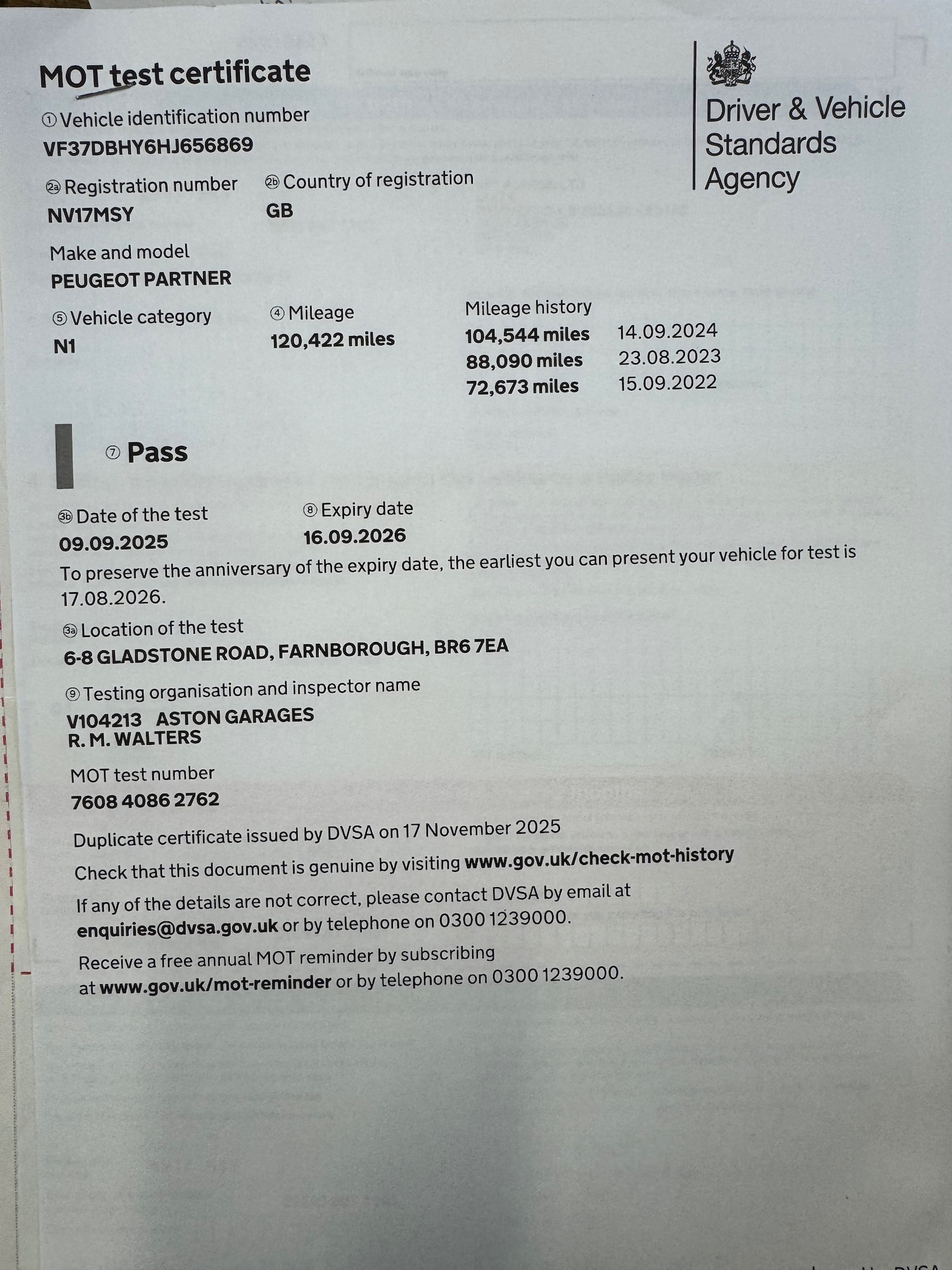 Used Peugeot Partner 2017 for sale - 76895648: Photo 12